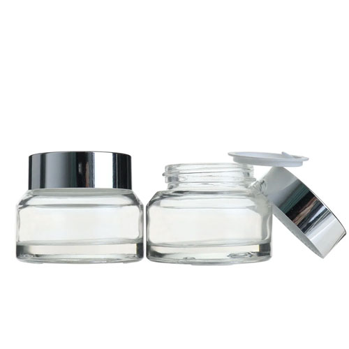 Clear Slant Shoulder Glass Jar Manufacturers in Delhi